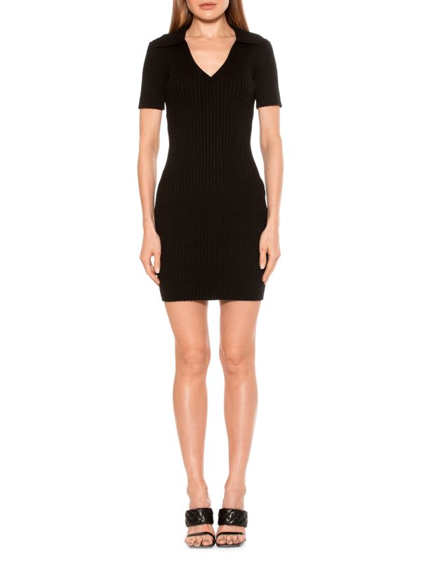 Alexia Admor Sammi Ribbed Knit Collar Mini Dress